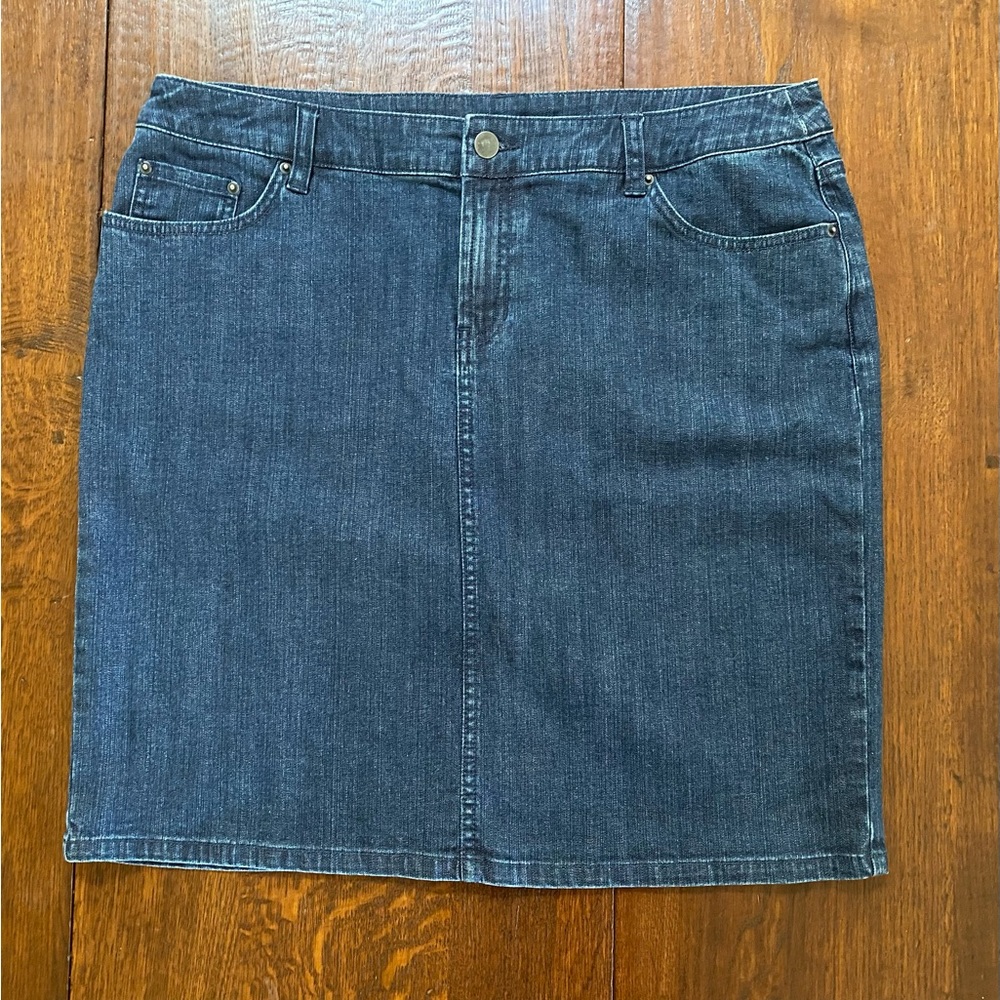Garnet Hill Denim Skirt 12 Petite